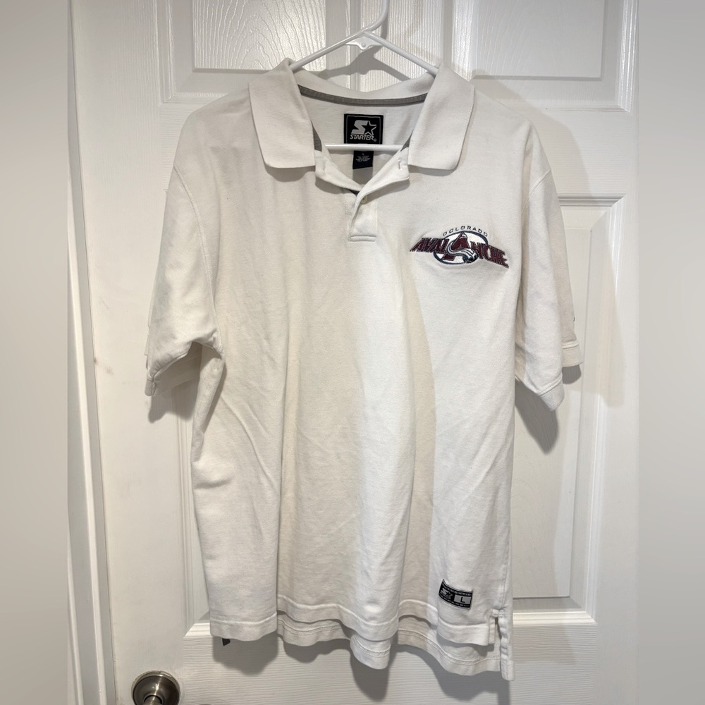 STARTER Colorado Avalanche Polo Shirt with Embroidered Logo
